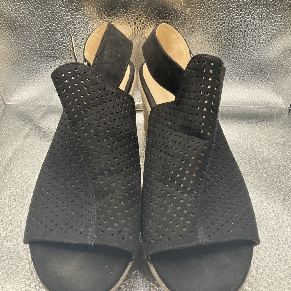 Liz Claiborne Women's  Black 3inch Wedge Shoe Sz 10 W
